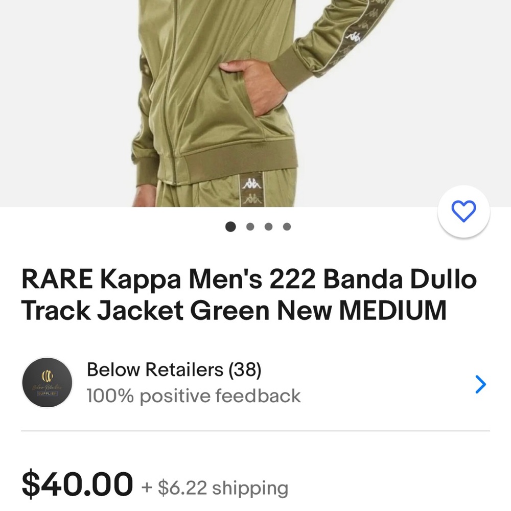 Kappa Men's 222 Banda Dullo Track Jacket Green